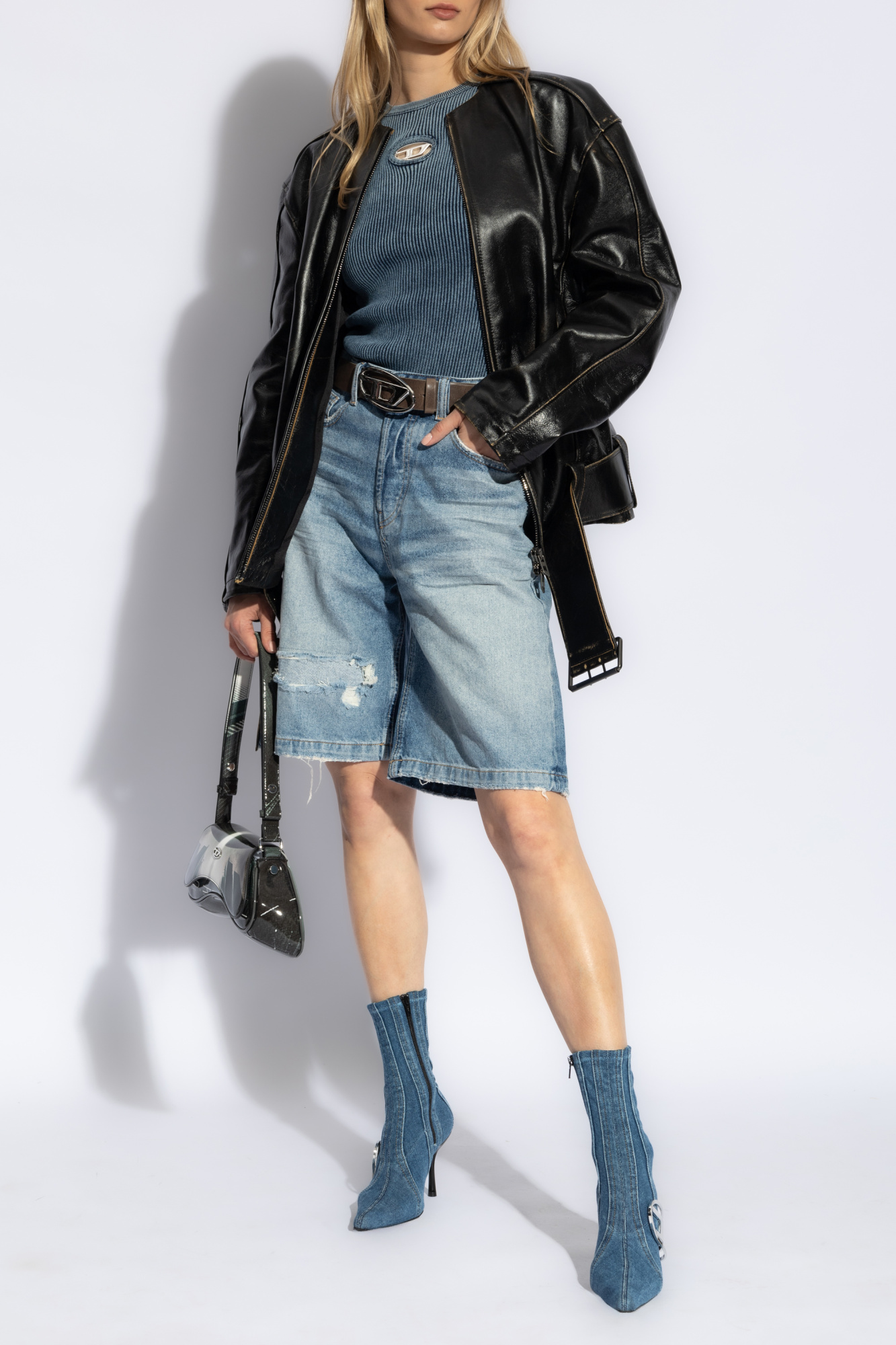 新品 DIESEL m-anchor-a BLACK リブニット トップス S M-ANCHOR-A プルオーバーニット｜ブラック｜ウィメンズ｜DIESEL